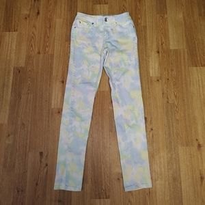 Justice jeans size 12s watercolor print